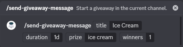 Giveaway Setup Screenshot